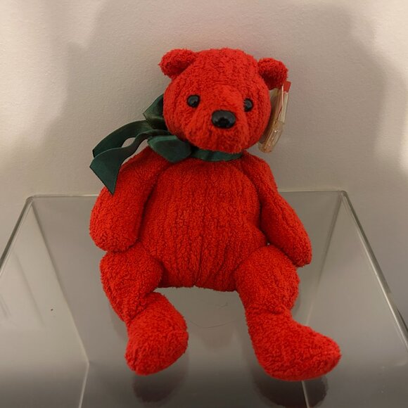 TY BEANIE BABY Mistletoe The Bear With Tags Retired 2000 Plush 8.5" - Picture 1 of 8